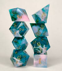 Image 4 of Aqua Rose<br>8 Piece Polyhedral Set