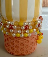 Image 4 of Rubber Ducky Tumbler Bracelet Stack – Yellow Duck Beaded Cup Charm Set