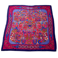 Hermès Cashmere Shawl "Folklore" by Henri d'Origny 140cm