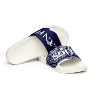 Image of Navy Paisley Slides