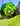 Green Stained Glass  Color Swirl with Clear Fish-Eye