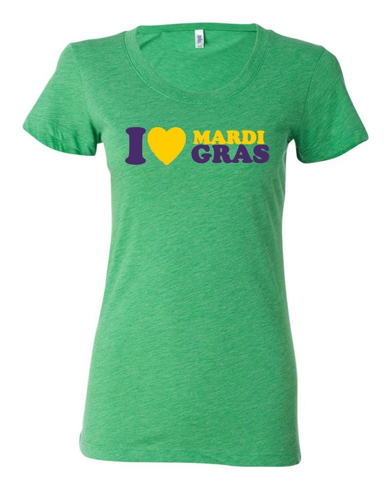 Image of "I Heart Mardi Gras" Ladies Tri-Blend