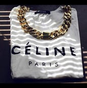 Image of Celine style 100% cotton printed logo tee - £20