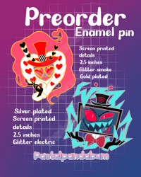 Image 1 of Hazbin Hotel - Vox & Valentino Enamel Pin badge