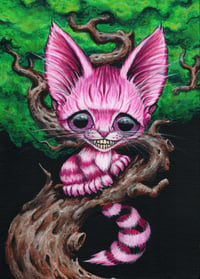 Pink Cheshire Cat Art Print