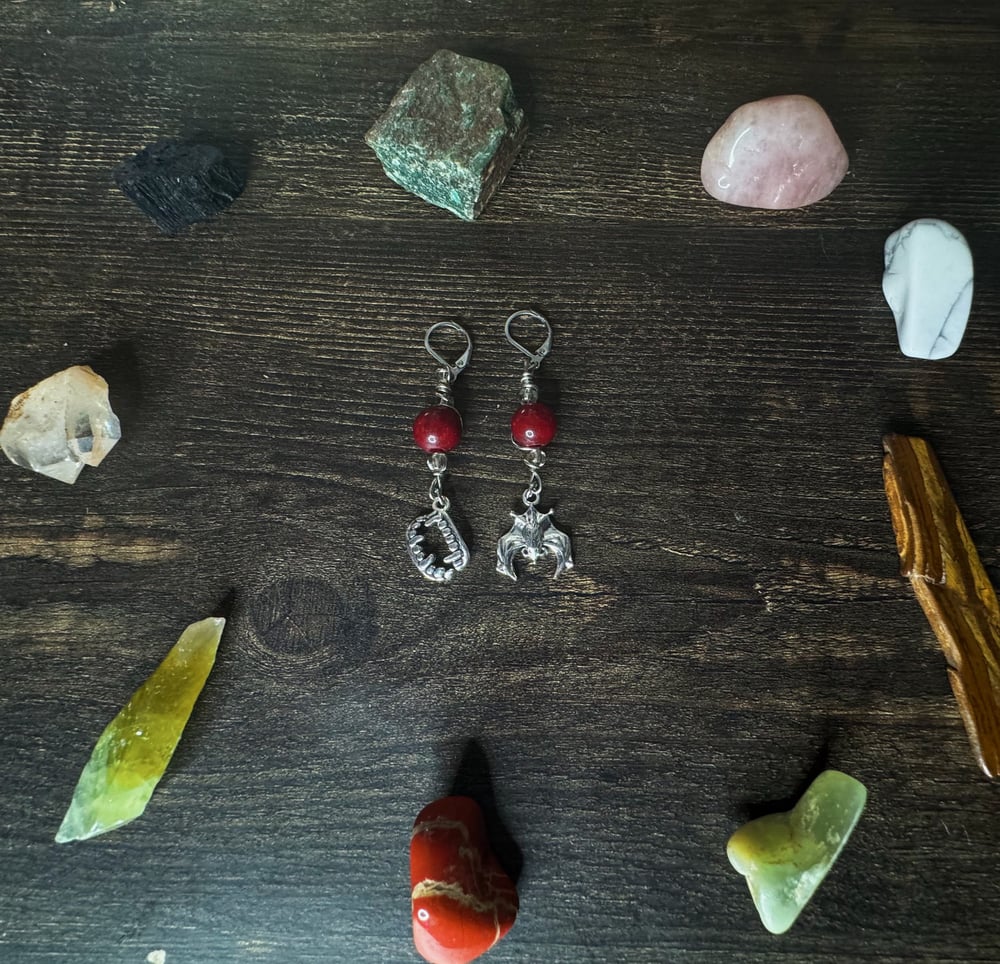 Image of "Love Bites" Earrings w/ Red Quartz