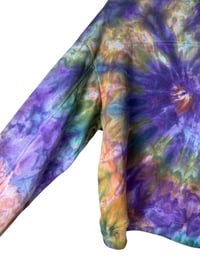 Image 4 of XL Ladies Half-Zip Pullover in Deep Spiral Ice Dye