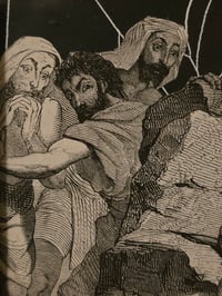 Image 5 of “Lion and The Ass" 1800's bible page with preserved spider web