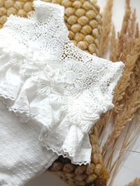 Image 2 of Newborn girls body-dress for photoshoots | Andrea | off white