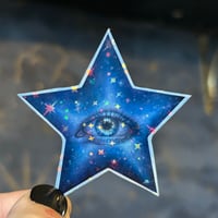 Image 2 of “We’re made of stars” holographic artwork sticker 
