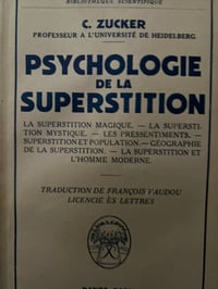 Image 2 of Psychologie de la superstition, de C. Zucker, éditions Payot, 1952.