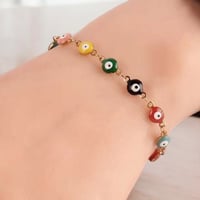 Image 6 of Enamel Evil Eye Stainless Steel Bracelet