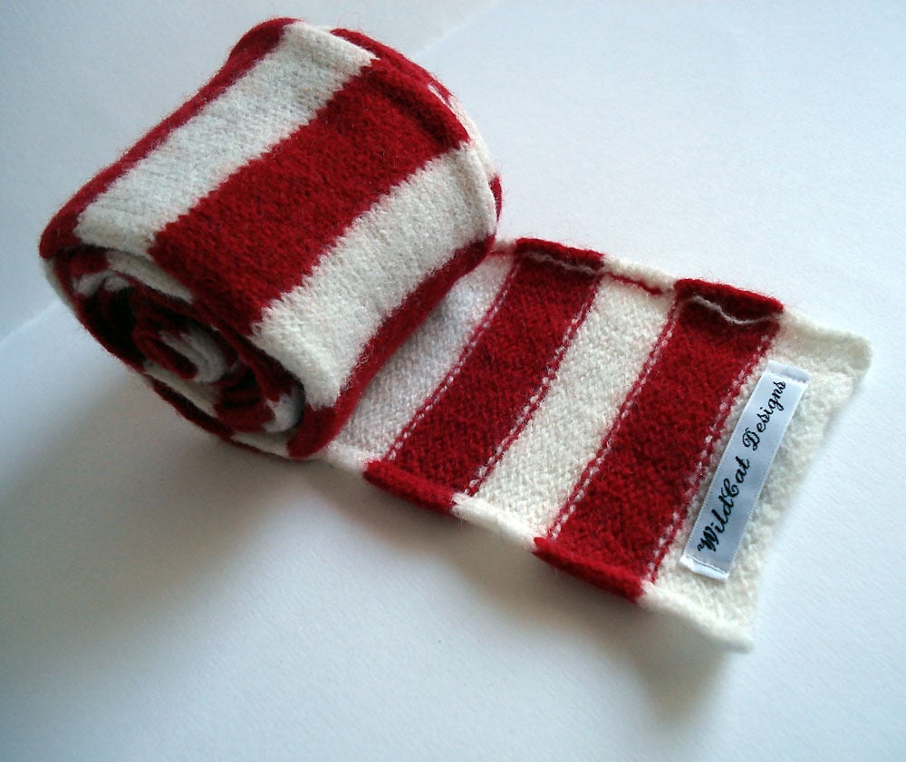 Image of Red & White Sailor Stripe Scarf