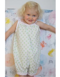 Image 1 of 50s Playsuit-green dot