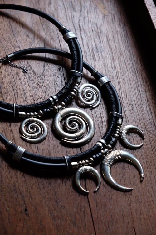 Image of Moons & spirals necklace