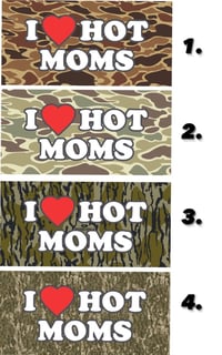 I Heart Hot Moms Camo License Plate 