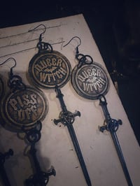 Image 5 of PISS OFF/QUEER WITCH Brass Earrings 