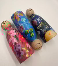 Image 4 of FLORA - Floral patterned Peg Doll