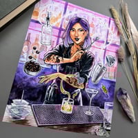 Image 2 of Bartender Witch Signed Watercolor Print