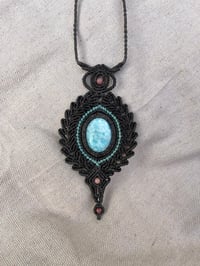 Image 3 of Macrame necklace with larimar stone