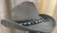 Image 2 of Gray Cowboy Hat Stud, Bead and CharmBand 
