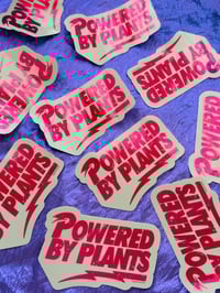 Image 2 of Powered By Plants chromatic vegan bolt sticker 