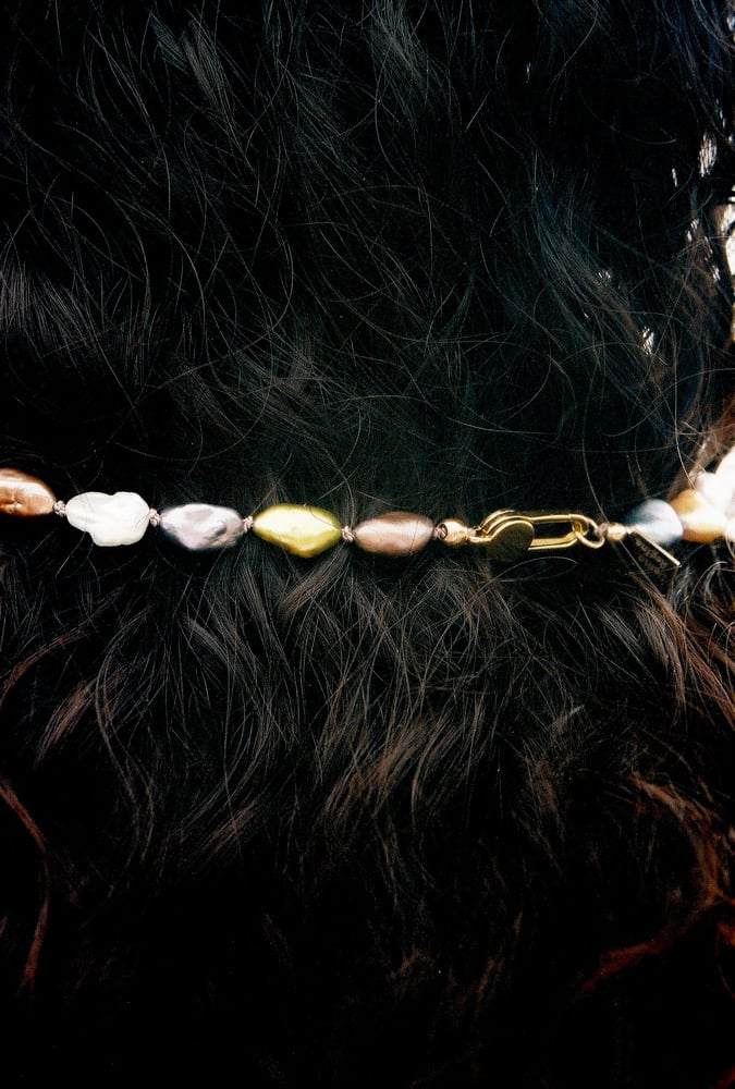 Image of Rainbow keshi pearl necklace 