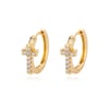 Cross Detail Huggie Hoop Earrings