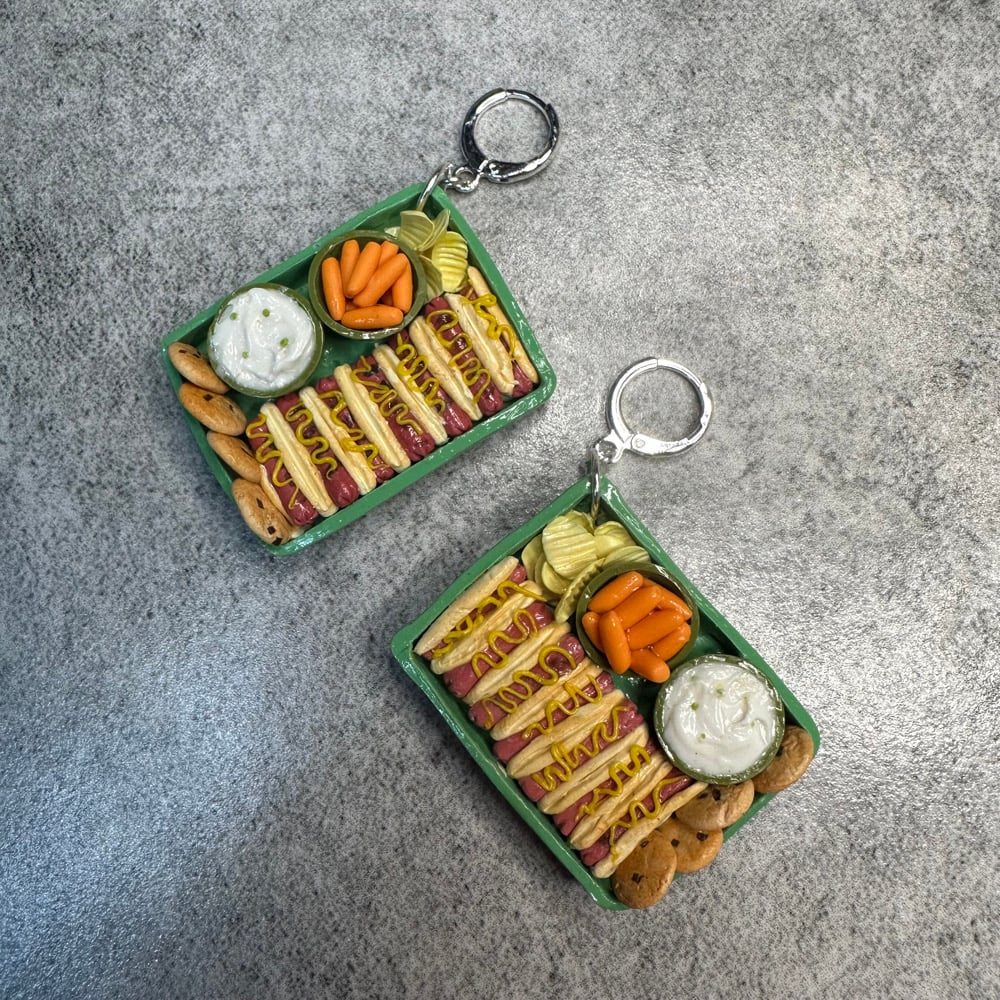 Image of Hot Dog Tray Earrings