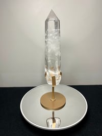 Image 13 of Polished Clear Quartz Crystal Point In Custom Stand #2866
