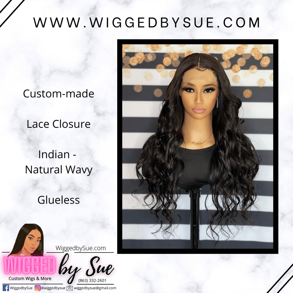 Image of Natural Wavy Lace Closure Wig - Diamond Hair Collection: Red Label