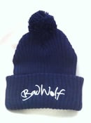 Image of WOLF NAVY BOBBLE HAT