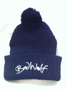 Image of WOLF NAVY BOBBLE HAT