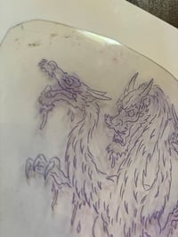 Image 2 of Hydra Dragon By Rollo Vintage BIG Acetate Tattoo Stencil Malone