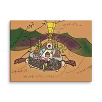 Image 3 of Victorian Steampunk Flying Machine Blueprints Canvas