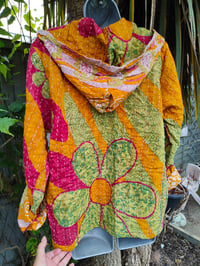 Image 7 of FESTIE Kantha Hoodie with pocket - flower