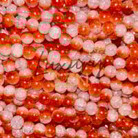 10mm Crackle Clear/Orange RED