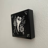 Image 3 of Tooth One Linocut Print On Wooden Panel