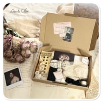 Image 2 of box of vintage french lace and sewing notion supplies