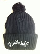 Image of WOLF BLACK BOBBLE HAT