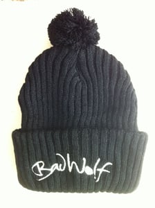 Image of WOLF BLACK BOBBLE HAT