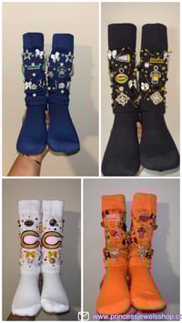 Image 1 of Football Team Custom Charm Socks 