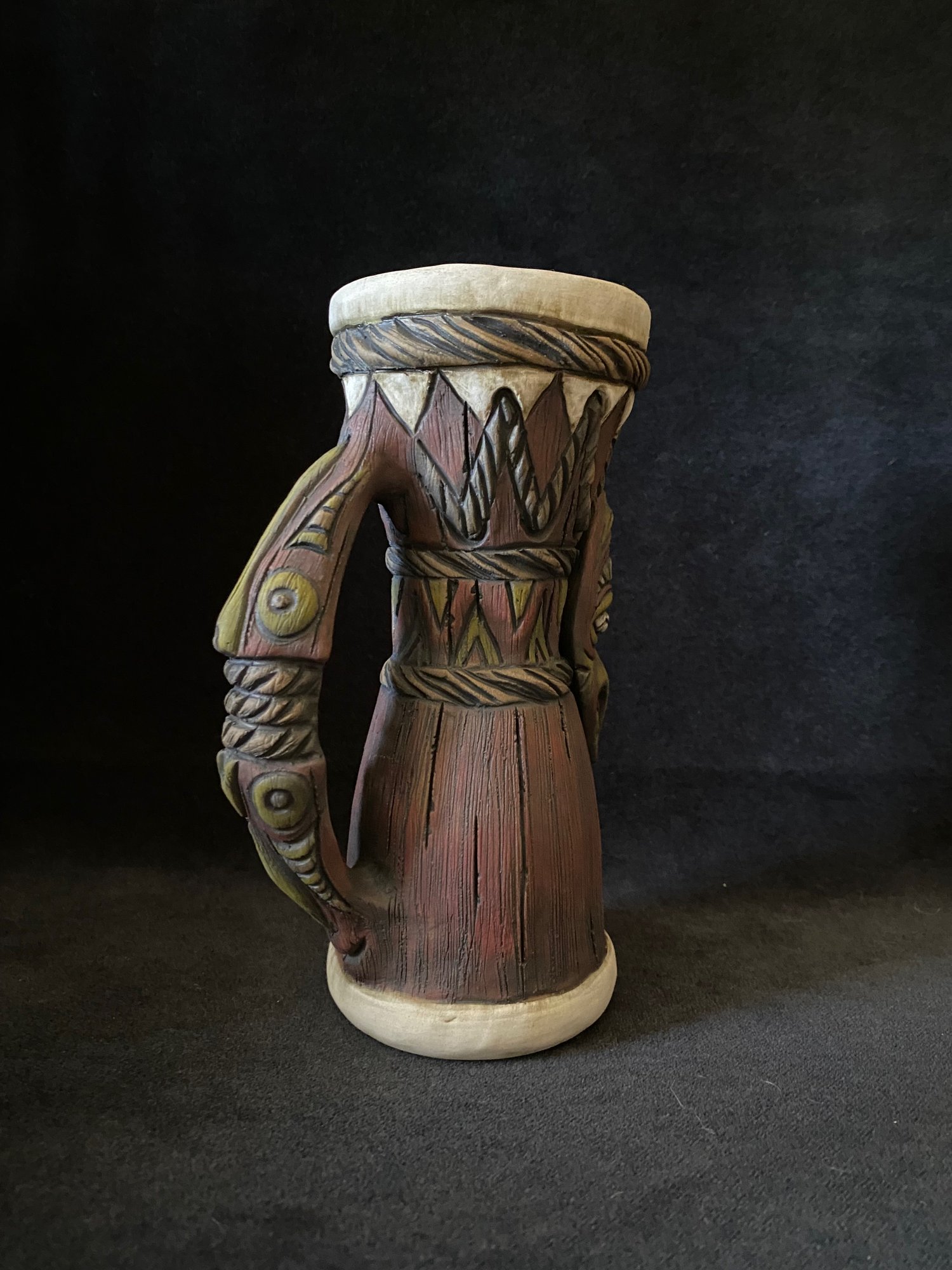 Image of (PRE-ORDER) Matte PNG Inspired Drum Mug - Dark Red - No Carving On Bottom- US Shipping Included 