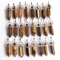 Image 3 of Wholesale 24pcs/lot Fashion quality assorted natural stone amethyst pillar charms chakra Pendants & 