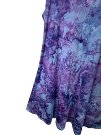 Image 6 of 2X PLUS Stretch Knit Fit and Flare Midi Dress in Purple Haze Ice Dye