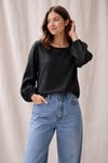  Black Linen Smock Top sizes 8-20 with free postage 
