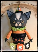 Halloween Chihuahua Dog Folk Art Doll Ornament