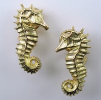 Image 1 of Seahorse Earrings 18k Clip