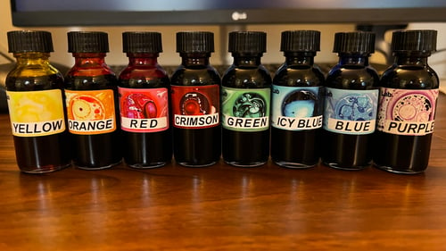 Image of Complete 8 Color Set - 1 Oz. Concentrated Oil Dyes for Liquid Light Shows