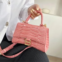 Image 4 of Crocodile Pattern Handbag Hourglass Crossbody Bag 